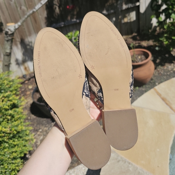 Gibson Latimer goat leather Slip-On Mules Block Heel Office Chic 10M - Picture 12 of 13